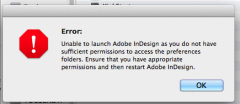 Unable to launch Adobe due to sufficient permissions